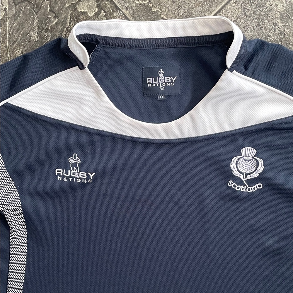 RUGBY NATIONS SCOTLAND Navy & White Men's Jersey Athletic Sports Fan Collectible